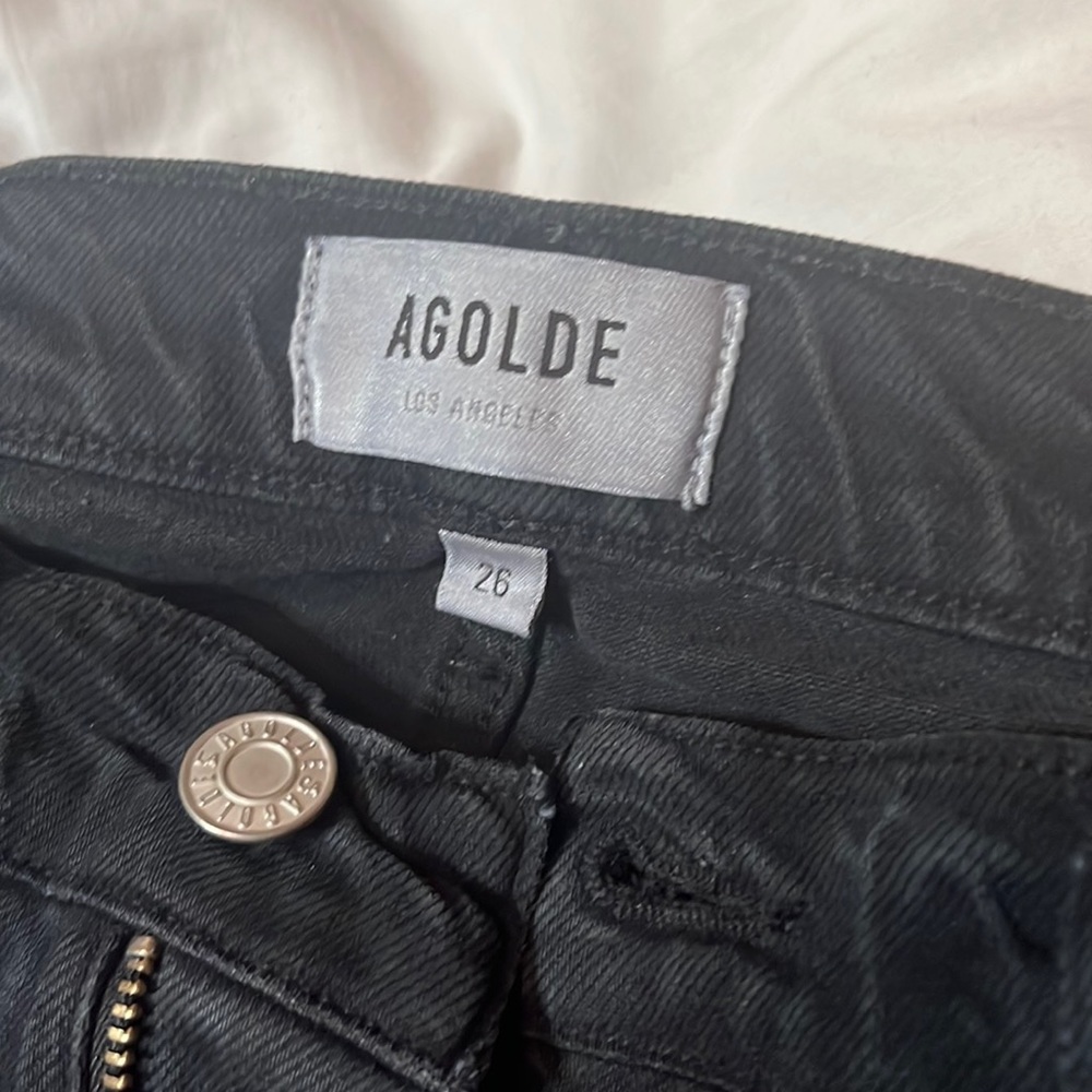 Agolde mid rise skinny black jeans